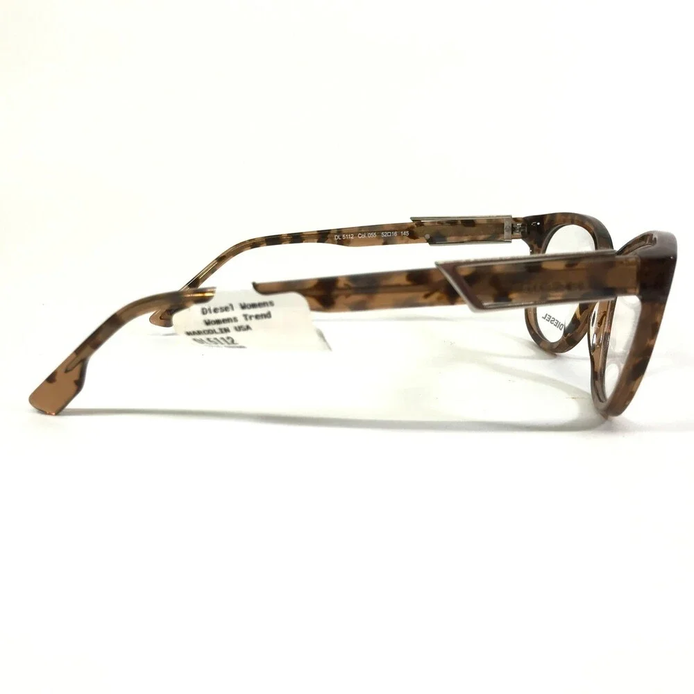 Diesel Eyeglasses Frames DL5112 Col.055 Brown Light Havana Tortoise 52-16-145